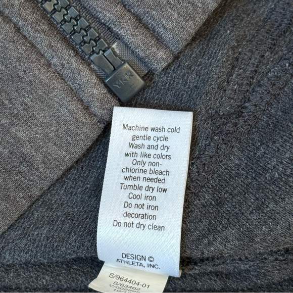 Athleta Full Zip Charcoal Gray Athletic Hoodie Thumb Hole Women’s Size Small - Picture 11 of 14